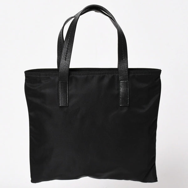 Very Good Condition PRADA Re-Nylon Mini Tote Bag BN0332 Tesuto Nylon Leather Black Triangle Logo Plate 31 Size Used 4a003666