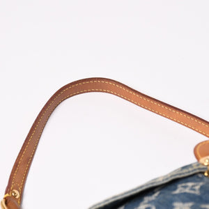 LOUIS VUITTON ルイヴィトン ミニプリーティ ワンショルダーバッグ M95050 モノグラム デニム インディゴブルー 美品 中古 4a003990