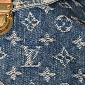 LOUIS VUITTON ルイヴィトン ミニプリーティ ワンショルダーバッグ M95050 モノグラム デニム インディゴブルー 美品 中古 4a003990