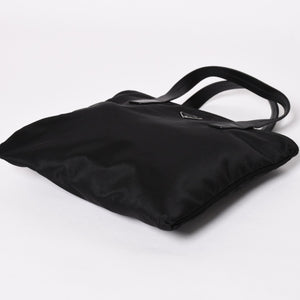 Very Good Condition PRADA Re-Nylon Mini Tote Bag BN0332 Tesuto Nylon Leather Black Triangle Logo Plate 31 Size Used 4a003666