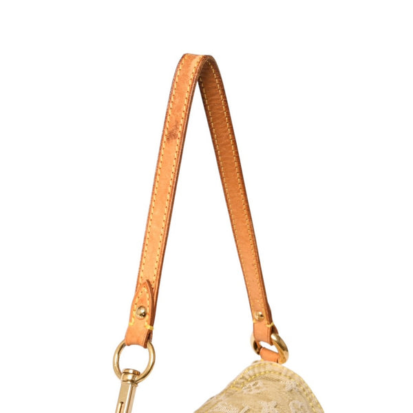LOUIS VUITTON ルイヴィトン ミニ プリーティ ワンショルダーバッグ M95217 モノグラム デニム カーキ 美品 中古 4a004001