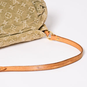 LOUIS VUITTON ルイヴィトン ミニ プリーティ ワンショルダーバッグ M95217 モノグラム デニム カーキ 美品 中古 4a004001