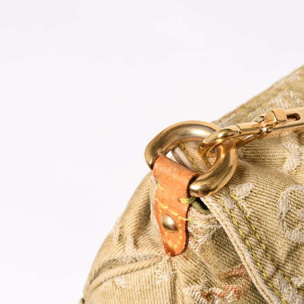 LOUIS VUITTON ルイヴィトン ミニ プリーティ ワンショルダーバッグ M95217 モノグラム デニム カーキ 美品 中古 4a004001