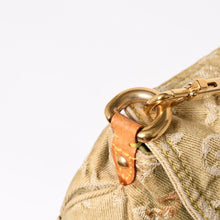 画像をギャラリービューアに読み込む, LOUIS VUITTON ルイヴィトン ミニ プリーティ ワンショルダーバッグ M95217 モノグラム デニム カーキ 美品 中古 4a004001