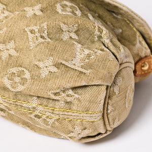 LOUIS VUITTON ルイヴィトン ミニ プリーティ ワンショルダーバッグ M95217 モノグラム デニム カーキ 美品 中古 4a004001