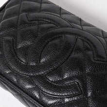 画像をギャラリービューアに読み込む, 極美品 CHANEL シャネル チェーンショルダーバッグ マトラッセ キャビアスキン ココマーク ブラック ショルダーポーチ 7番台 A22476 中古 4a003712