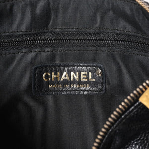極美品 CHANEL シャネル チェーンショルダーバッグ マトラッセ キャビアスキン ココマーク ブラック ショルダーポーチ 7番台 A22476 中古 4a003712