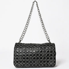 CHANEL Chain shoulder bag No. 12 Patent leather Black Silver hardware Good used 4a003668