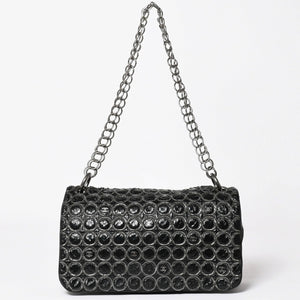 CHANEL Chain shoulder bag No. 12 Patent leather Black Silver hardware Good used 4a003668