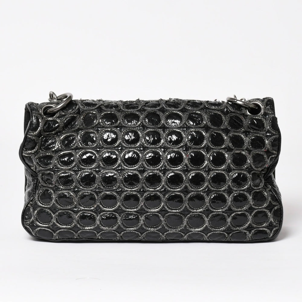 CHANEL Chain shoulder bag No. 12 Patent leather Black Silver hardware Good used 4a003668