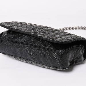 CHANEL Chain shoulder bag No. 12 Patent leather Black Silver hardware Good used 4a003668