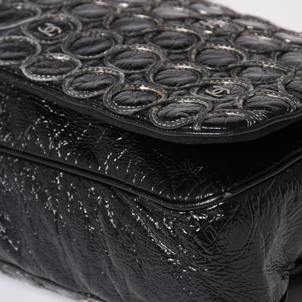 CHANEL Chain shoulder bag No. 12 Patent leather Black Silver hardware Good used 4a003668