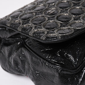 CHANEL Chain shoulder bag No. 12 Patent leather Black Silver hardware Good used 4a003668