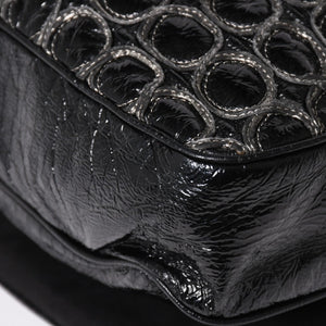 CHANEL Chain shoulder bag No. 12 Patent leather Black Silver hardware Good used 4a003668