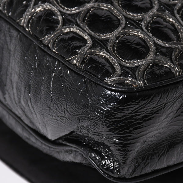 CHANEL Chain shoulder bag No. 12 Patent leather Black Silver hardware Good used 4a003668