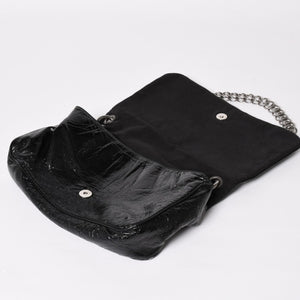 CHANEL Chain shoulder bag No. 12 Patent leather Black Silver hardware Good used 4a003668