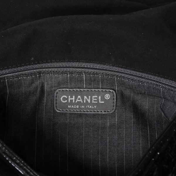 CHANEL Chain shoulder bag No. 12 Patent leather Black Silver hardware Good used 4a003668