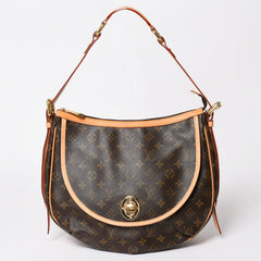 極美品 LOUIS VUITTON ルイヴィトン トゥラムGM ショルダーバッグ M40075 モノグラム ブラウン ゴールド金具 中古 4a003681