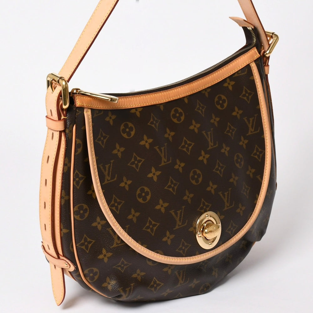 極美品 LOUIS VUITTON ルイヴィトン トゥラムGM ショルダーバッグ M40075 モノグラム ブラウン ゴールド金具 中古 4a003681