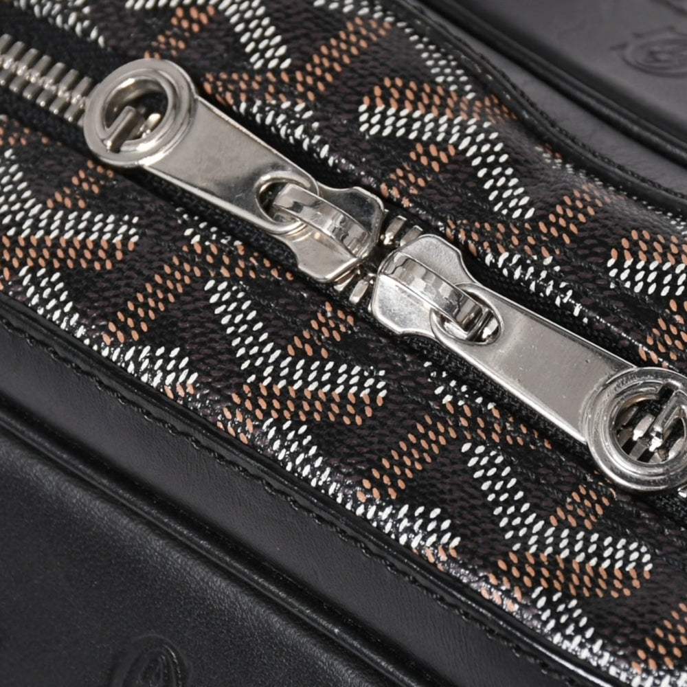 極美品 GOYARD ゴヤール サンマルタン 新型 ハンドバッグ ショルダーバッグ PVC レザー ブラック シルバー金具 中古 4a003680