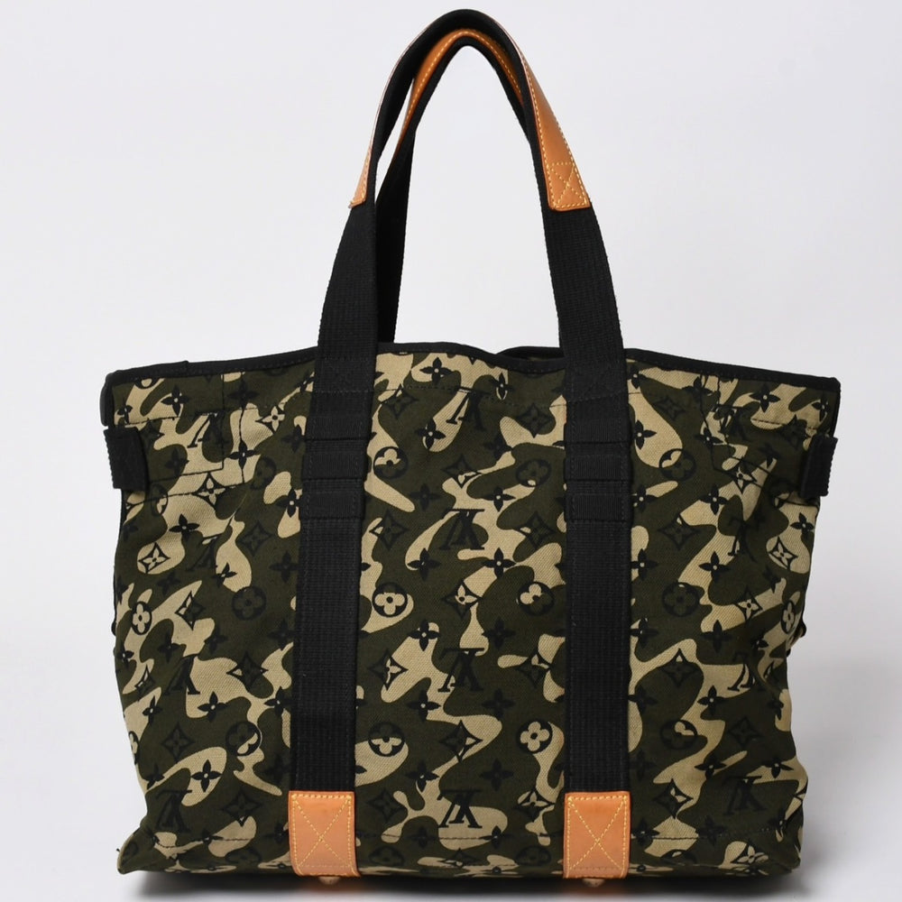 極美品 LOUIS VUITTON ルイヴィトン トレイ モノグラモフラージュ モノグラム トートバッグ 村上隆 限定 迷彩柄 M95783 中古 4a003582
