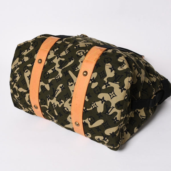 極美品 LOUIS VUITTON ルイヴィトン トレイ モノグラモフラージュ モノグラム トートバッグ 村上隆 限定 迷彩柄 M95783 中古 4a003582
