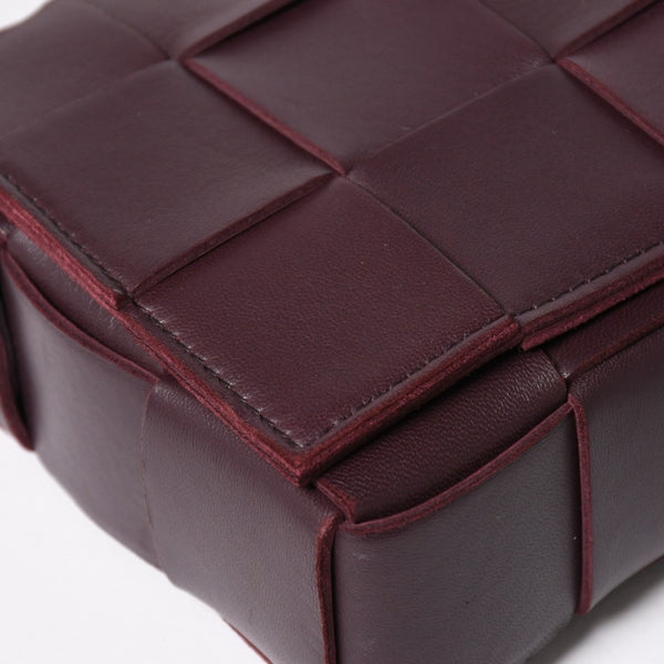 Very Good Condition BOTTEGA VENETA Bottega Veneta Burgundy Wine Red Cassette Shoulder Bag B09382148Q Used 4a003689