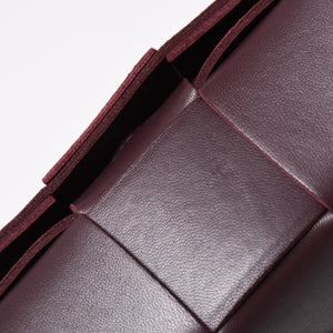 Very Good Condition BOTTEGA VENETA Bottega Veneta Burgundy Wine Red Cassette Shoulder Bag B09382148Q Used 4a003689
