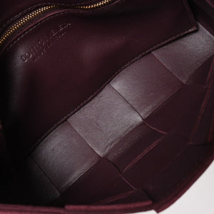 Very Good Condition BOTTEGA VENETA Bottega Veneta Burgundy Wine Red Cassette Shoulder Bag B09382148Q Used 4a003689