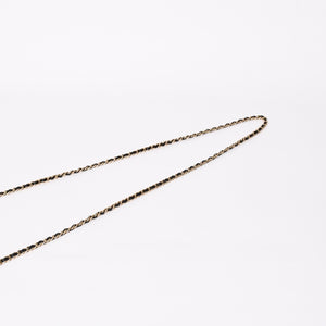 CHANEL シャネル カメリア ウォレット チェーンバッグ エンボス加工 21番台 ラムスキン ブラック ゴールド 美品 中古 4a003710