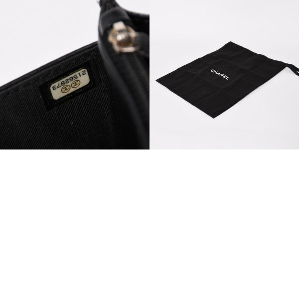 CHANEL シャネル カメリア ウォレット チェーンバッグ エンボス加工 21番台 ラムスキン ブラック ゴールド 美品 中古 4a003710