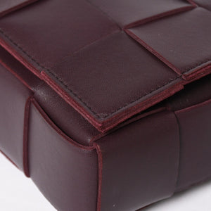 Very Good Condition BOTTEGA VENETA Bottega Veneta Burgundy Wine Red Cassette Shoulder Bag B09382148Q Used 4a003689