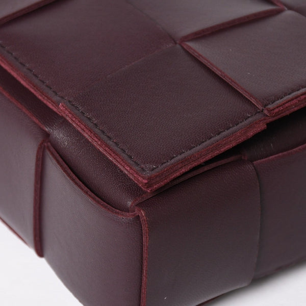 Very Good Condition BOTTEGA VENETA Bottega Veneta Burgundy Wine Red Cassette Shoulder Bag B09382148Q Used 4a003689