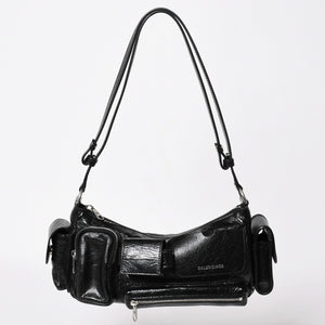 Very Good Condition BALENCIAGA Balenciaga Super Busy Leather Shoulder Bag Shoulder Bag Black 802227 Used 4a003690