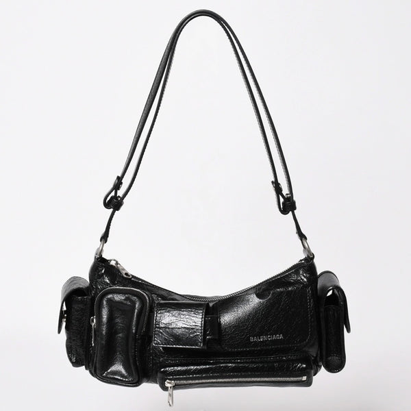 Very Good Condition BALENCIAGA Balenciaga Super Busy Leather Shoulder Bag Shoulder Bag Black 802227 Used 4a003690