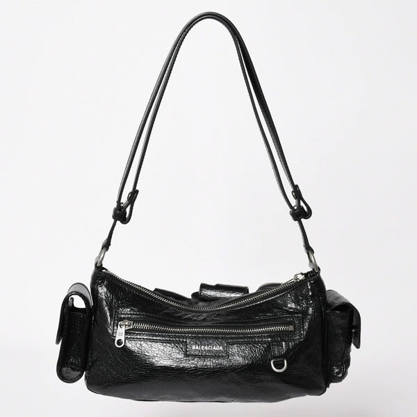 Very Good Condition BALENCIAGA Balenciaga Super Busy Leather Shoulder Bag Shoulder Bag Black 802227 Used 4a003690