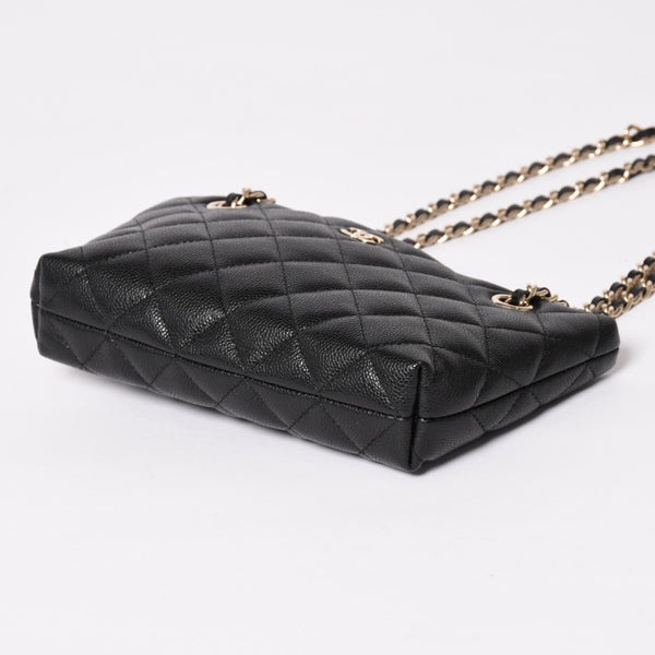 Very good condition CHANEL Chanel Matelasse caviar skin accessory pouch black silver hardware random number used 4a003600