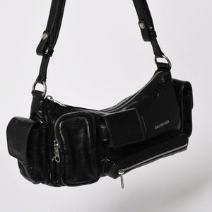 Very Good Condition BALENCIAGA Balenciaga Super Busy Leather Shoulder Bag Shoulder Bag Black 802227 Used 4a003690