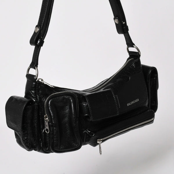 Very Good Condition BALENCIAGA Balenciaga Super Busy Leather Shoulder Bag Shoulder Bag Black 802227 Used 4a003690