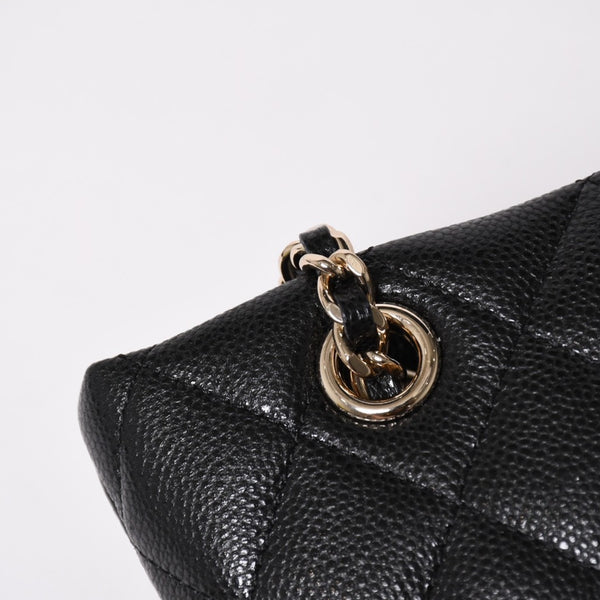 Very good condition CHANEL Chanel Matelasse caviar skin accessory pouch black silver hardware random number used 4a003600