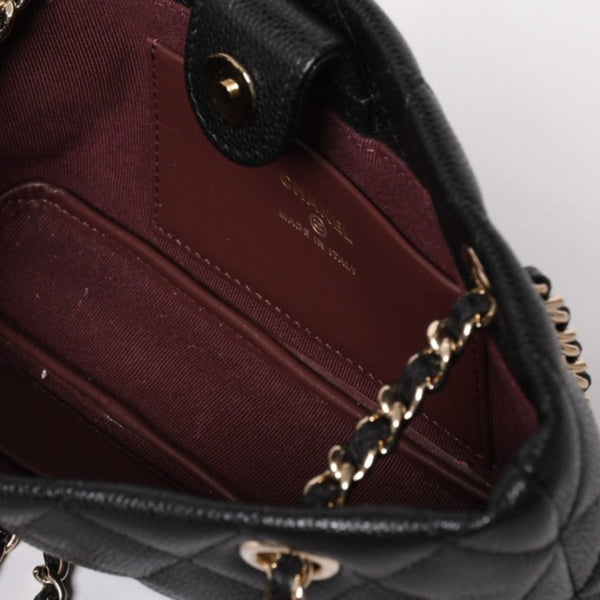Very good condition CHANEL Chanel Matelasse caviar skin accessory pouch black silver hardware random number used 4a003600