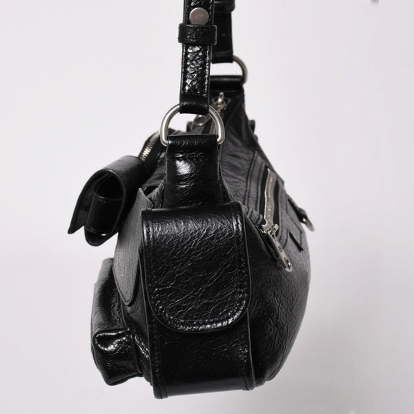 Very Good Condition BALENCIAGA Balenciaga Super Busy Leather Shoulder Bag Shoulder Bag Black 802227 Used 4a003690