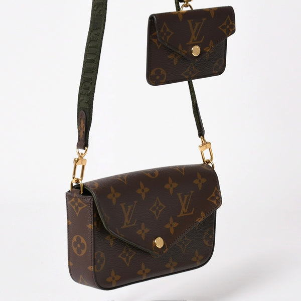 Very good condition LOUIS VUITTON Multi-pochette Félicie shoulder bag M80091 Brown Green Used 4a002385