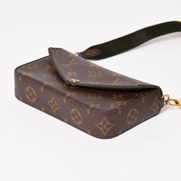 Very good condition LOUIS VUITTON Multi-pochette Félicie shoulder bag M80091 Brown Green Used 4a002385