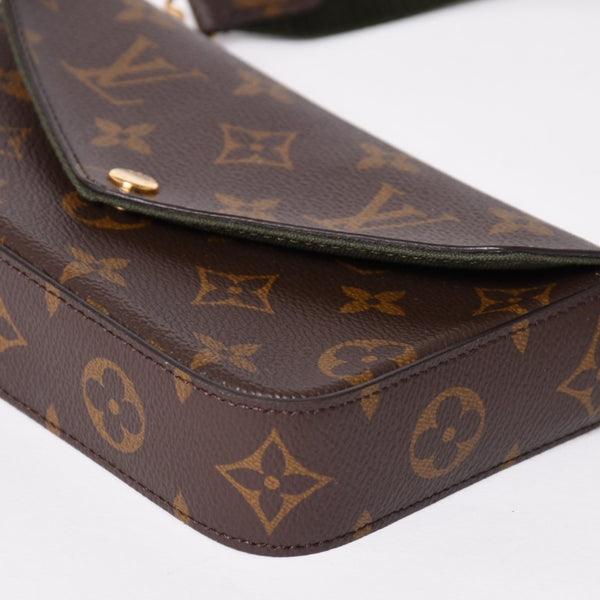Very good condition LOUIS VUITTON Multi-pochette Félicie shoulder bag M80091 Brown Green Used 4a002385