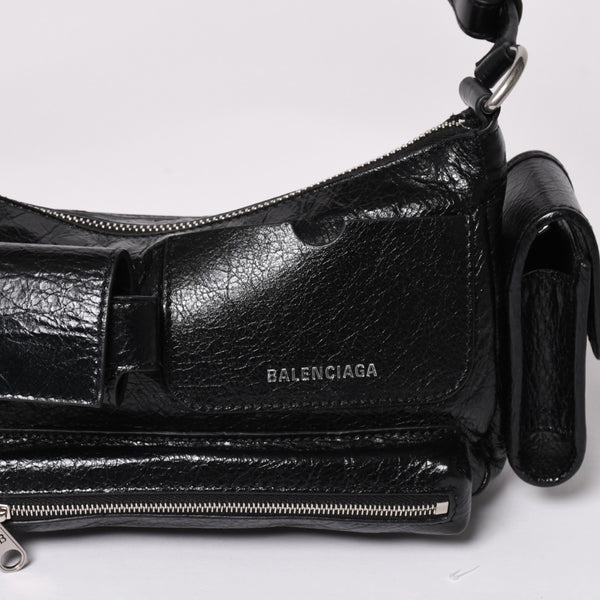 Very Good Condition BALENCIAGA Balenciaga Super Busy Leather Shoulder Bag Shoulder Bag Black 802227 Used 4a003690