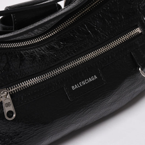 Very Good Condition BALENCIAGA Balenciaga Super Busy Leather Shoulder Bag Shoulder Bag Black 802227 Used 4a003690