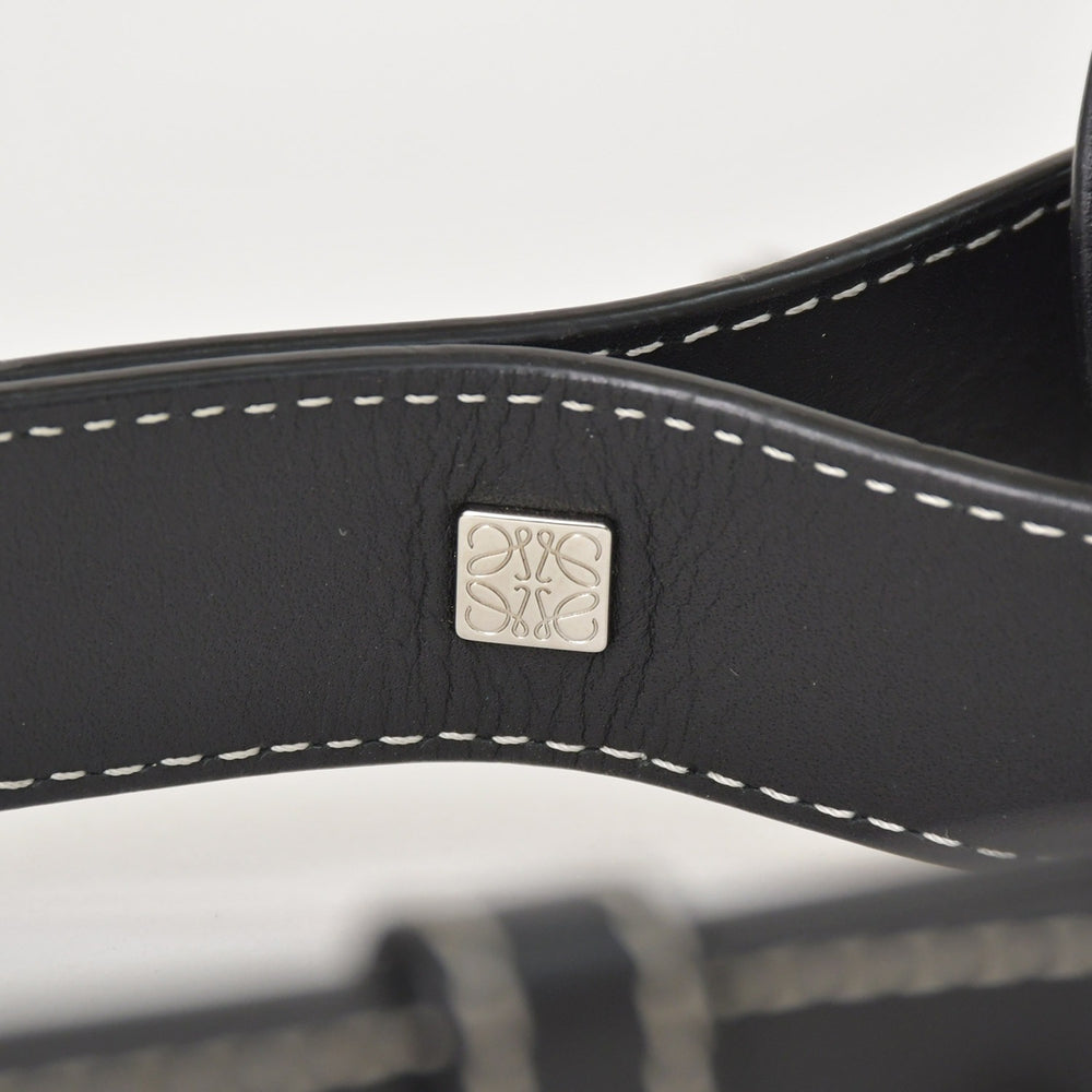 極美品 LOEWE ロエベ ハンモックバッグ ラージ ハンドバッグ ショルダーバッグ レザー ブラック シルバー金具 261705 中古 4a003694
