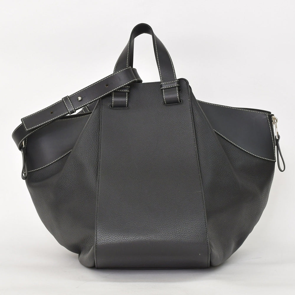 極美品 LOEWE ロエベ ハンモックバッグ ラージ ハンドバッグ ショルダーバッグ レザー ブラック シルバー金具 261705 中古 4a003694
