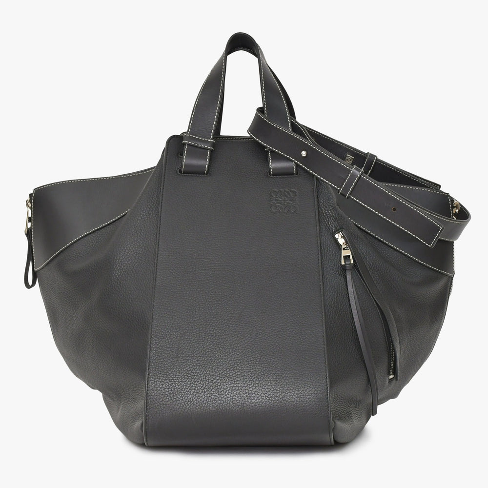 極美品 LOEWE ロエベ ハンモックバッグ ラージ ハンドバッグ ショルダーバッグ レザー ブラック シルバー金具 261705 中古 4a003694